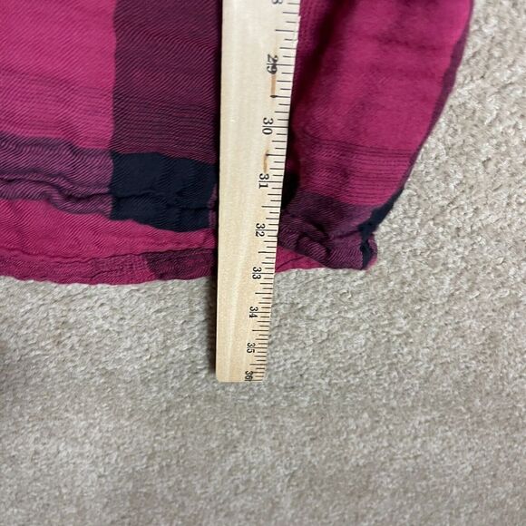 Anthropologie Cloth & Stone Tunic Shift Dress Size Small Red/Black Buffalo Plaid - Picture 5 of 10